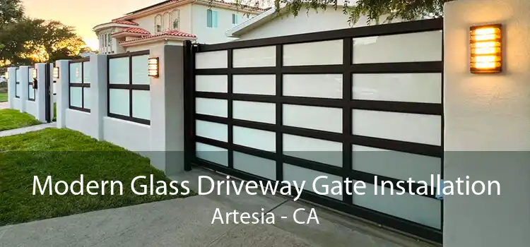 Modern Glass Driveway Gate Installation Artesia - CA