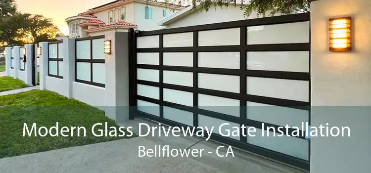 Modern Glass Driveway Gate Installation Bellflower - CA