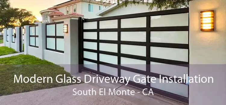 Modern Glass Driveway Gate Installation South El Monte - CA