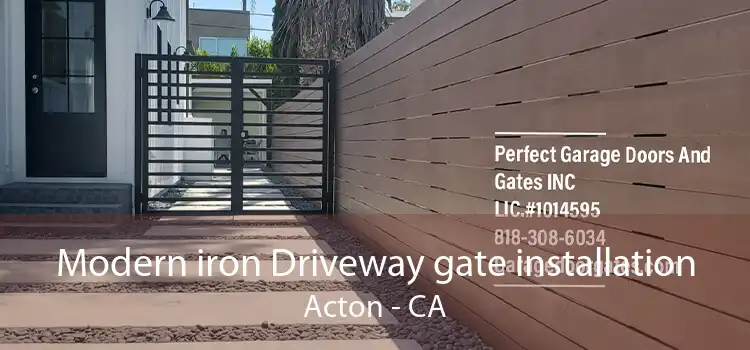 Modern iron Driveway gate installation Acton - CA