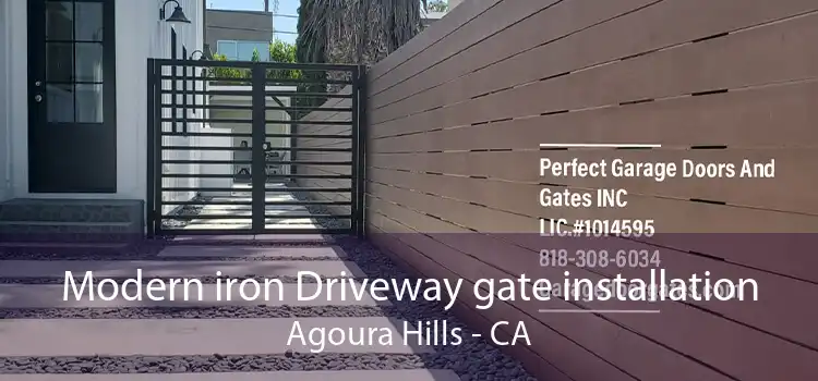 Modern iron Driveway gate installation Agoura Hills - CA