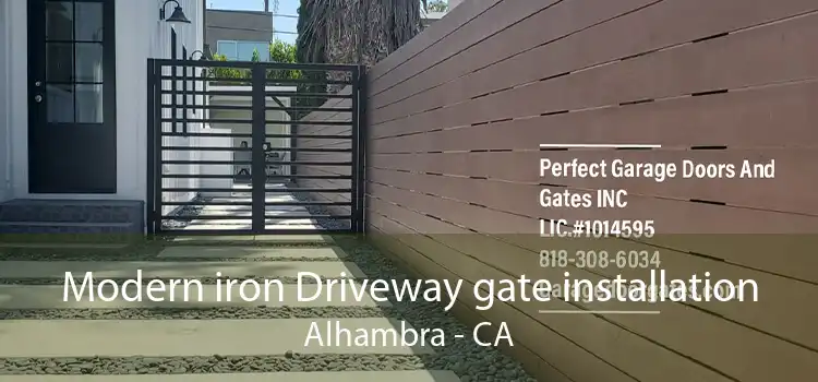 Modern iron Driveway gate installation Alhambra - CA