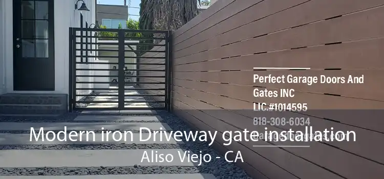 Modern iron Driveway gate installation Aliso Viejo - CA