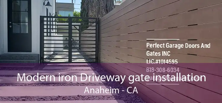 Modern iron Driveway gate installation Anaheim - CA