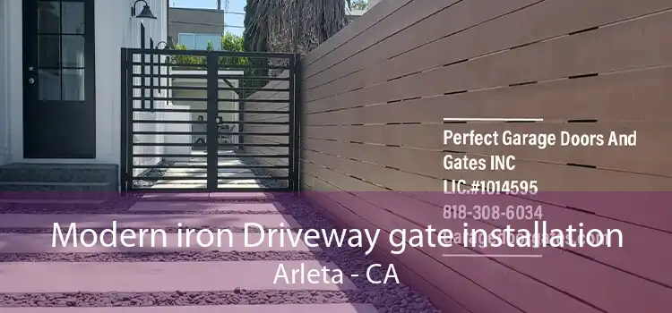 Modern iron Driveway gate installation Arleta - CA