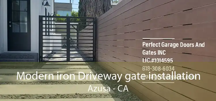 Modern iron Driveway gate installation Azusa - CA