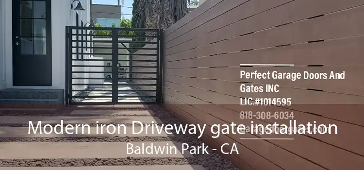 Modern iron Driveway gate installation Baldwin Park - CA