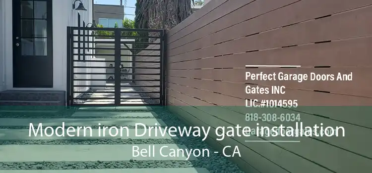 Modern iron Driveway gate installation Bell Canyon - CA