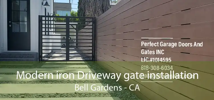 Modern iron Driveway gate installation Bell Gardens - CA