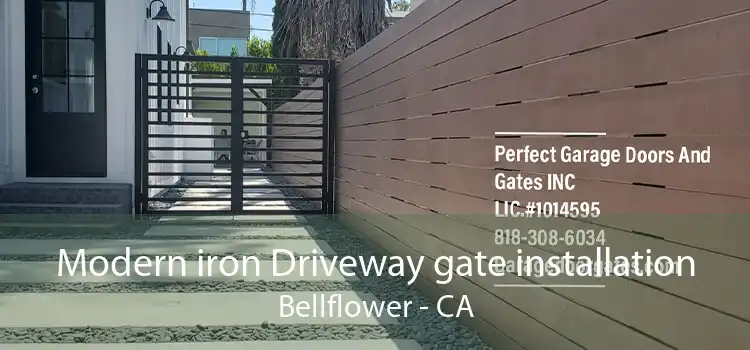 Modern iron Driveway gate installation Bellflower - CA