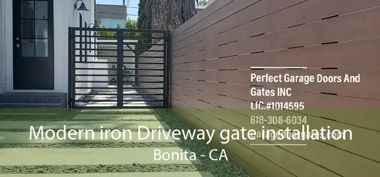 Modern iron Driveway gate installation Bonita - CA