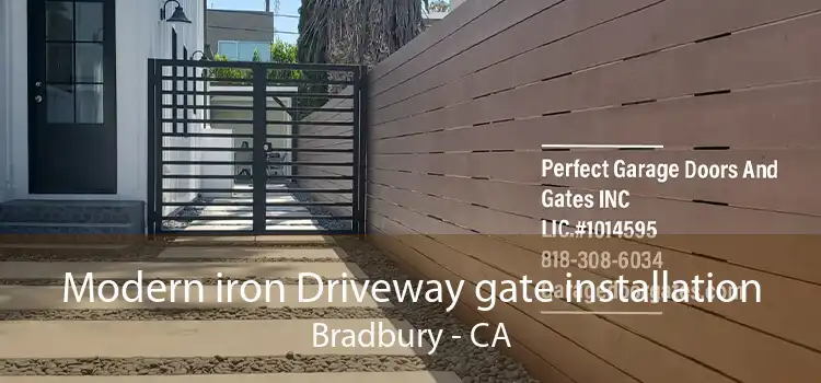 Modern iron Driveway gate installation Bradbury - CA