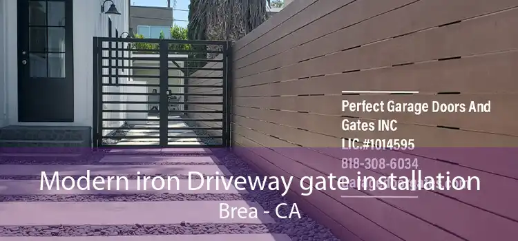 Modern iron Driveway gate installation Brea - CA