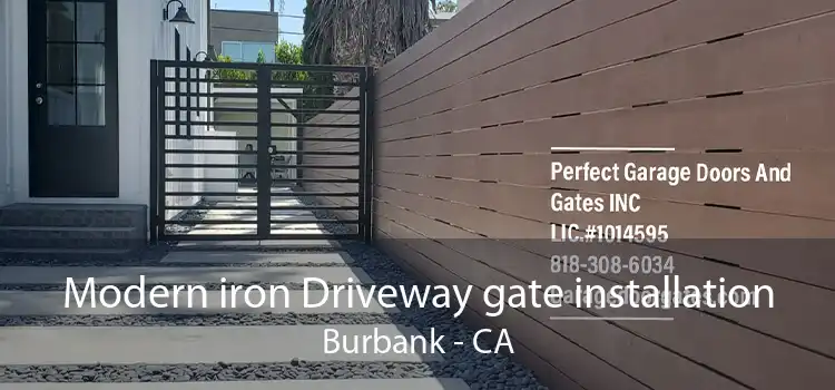 Modern iron Driveway gate installation Burbank - CA