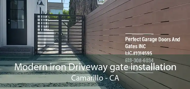 Modern iron Driveway gate installation Camarillo - CA