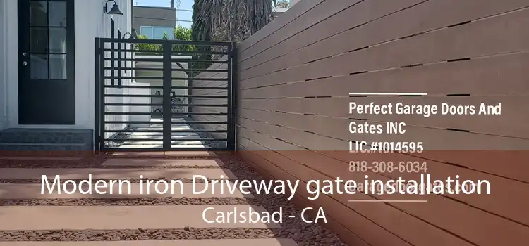 Modern iron Driveway gate installation Carlsbad - CA