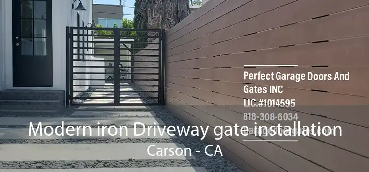 Modern iron Driveway gate installation Carson - CA