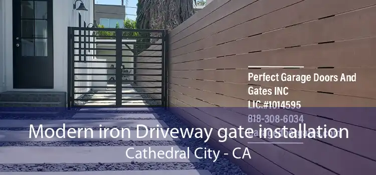 Modern iron Driveway gate installation Cathedral City - CA