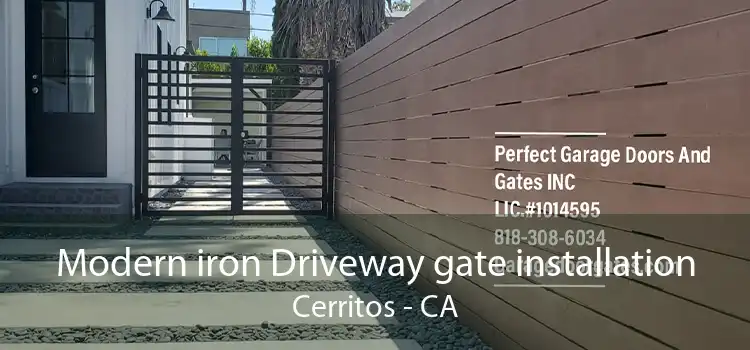 Modern iron Driveway gate installation Cerritos - CA