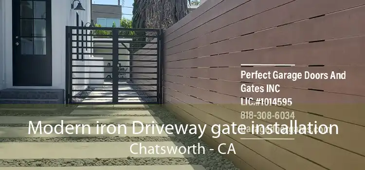 Modern iron Driveway gate installation Chatsworth - CA