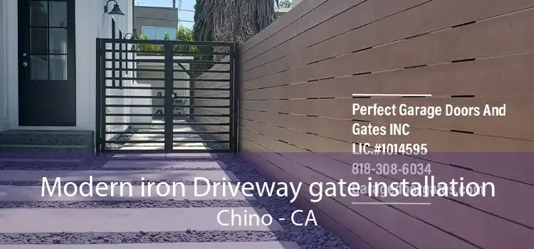 Modern iron Driveway gate installation Chino - CA