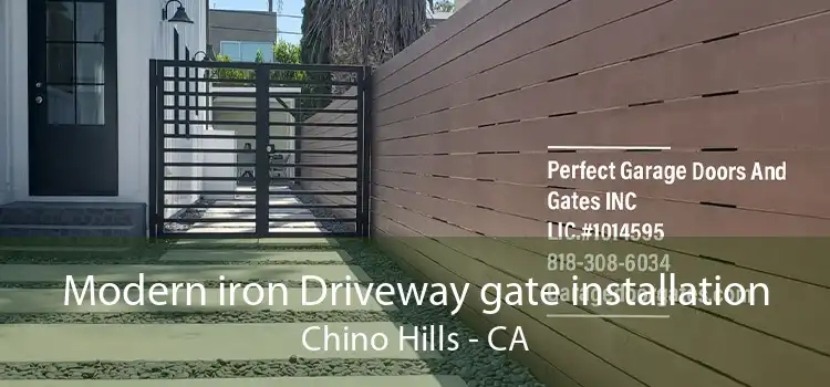 Modern iron Driveway gate installation Chino Hills - CA