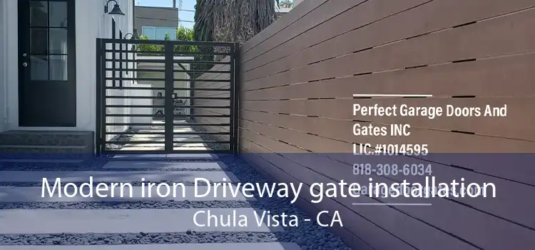 Modern iron Driveway gate installation Chula Vista - CA