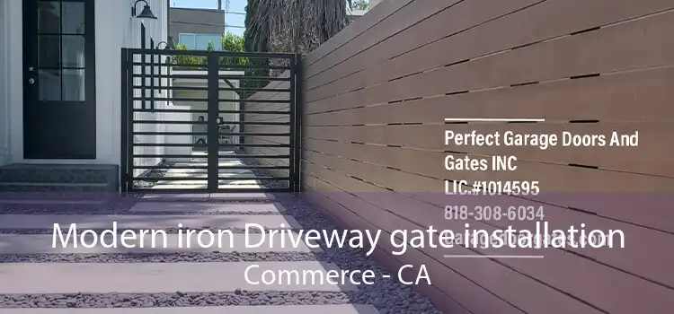 Modern iron Driveway gate installation Commerce - CA