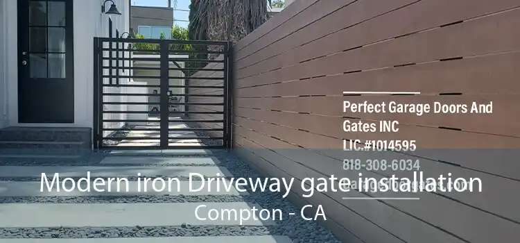 Modern iron Driveway gate installation Compton - CA