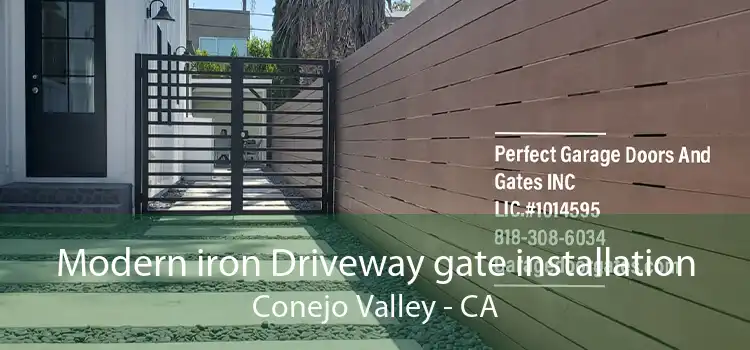 Modern iron Driveway gate installation Conejo Valley - CA