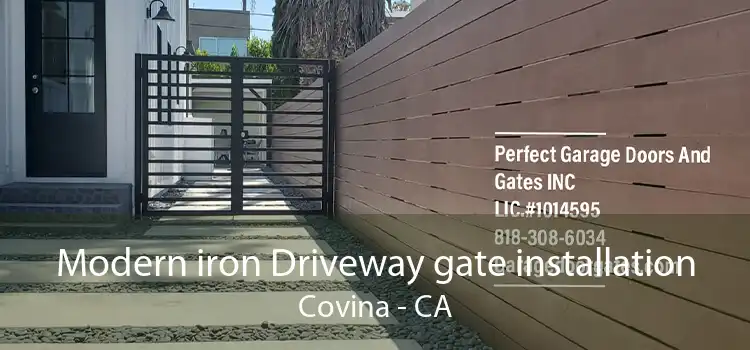 Modern iron Driveway gate installation Covina - CA