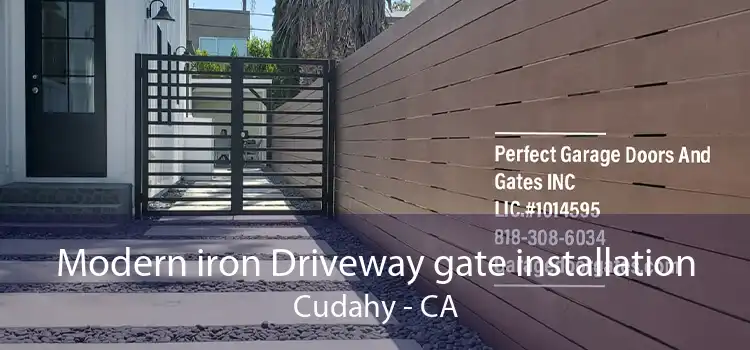 Modern iron Driveway gate installation Cudahy - CA