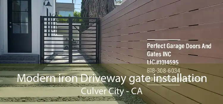 Modern iron Driveway gate installation Culver City - CA