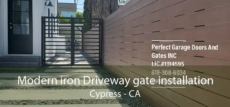 Modern iron Driveway gate installation Cypress - CA