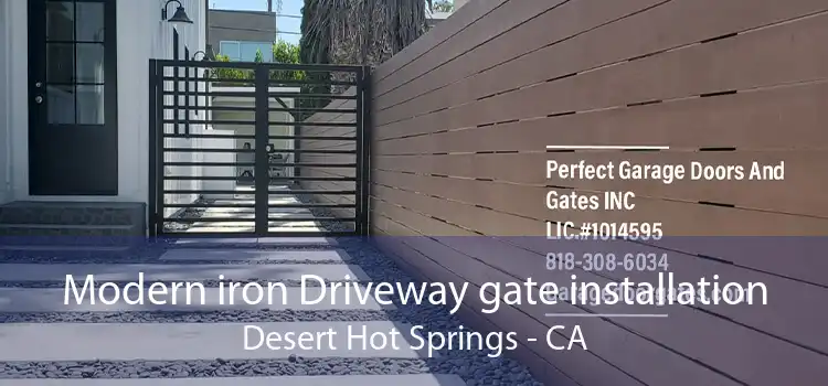 Modern iron Driveway gate installation Desert Hot Springs - CA