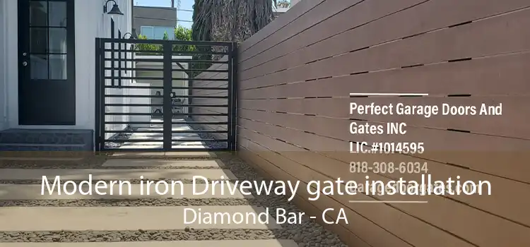 Modern iron Driveway gate installation Diamond Bar - CA