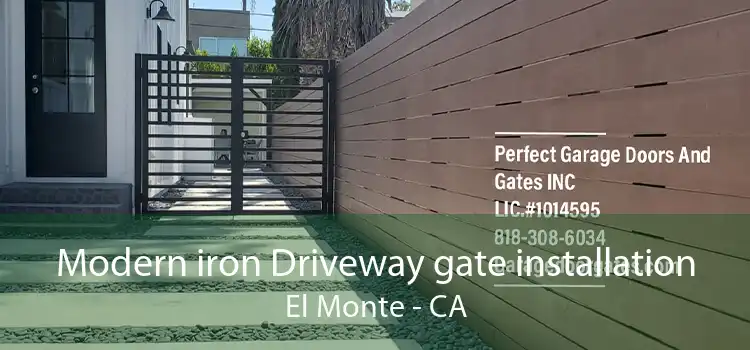 Modern iron Driveway gate installation El Monte - CA