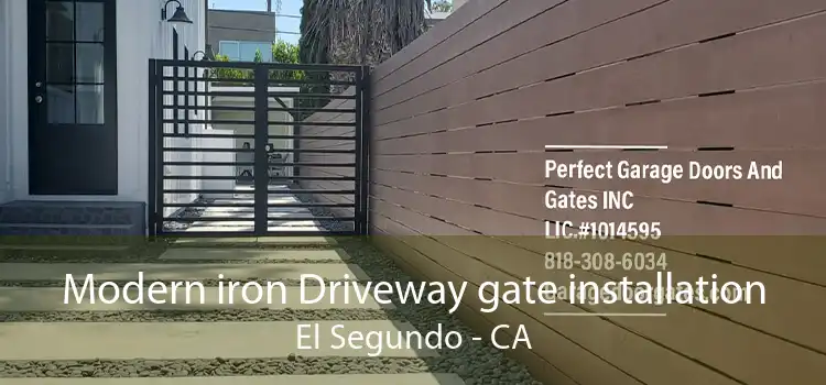 Modern iron Driveway gate installation El Segundo - CA