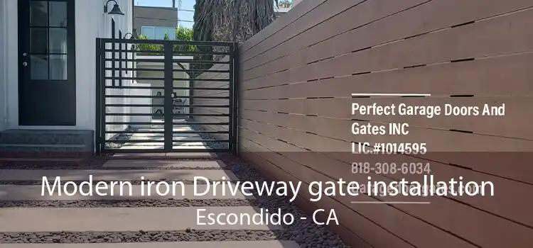 Modern iron Driveway gate installation Escondido - CA