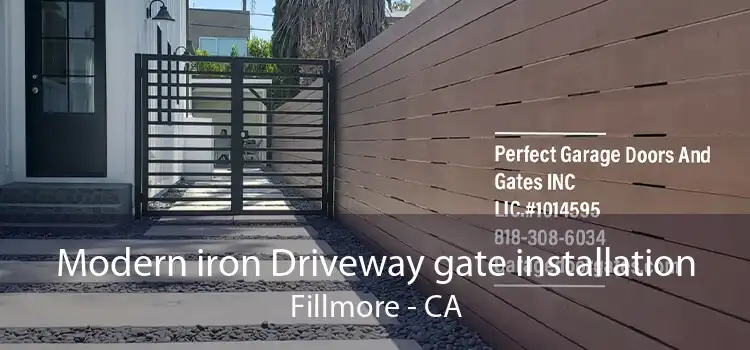 Modern iron Driveway gate installation Fillmore - CA