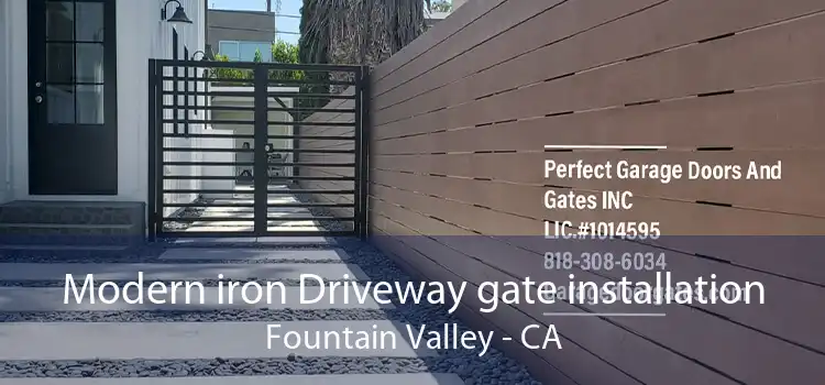 Modern iron Driveway gate installation Fountain Valley - CA