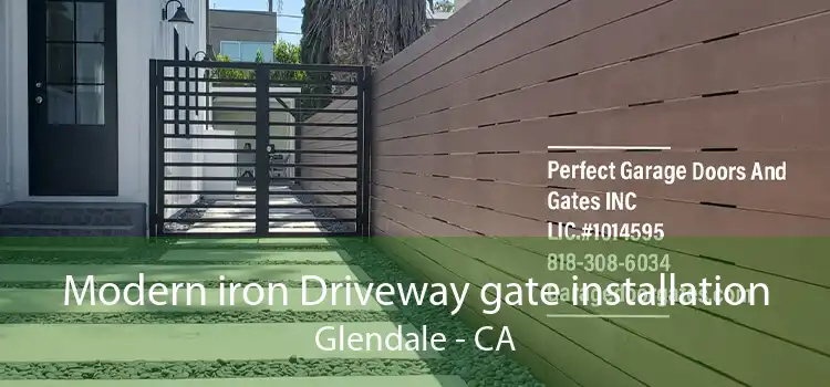 Modern iron Driveway gate installation Glendale - CA