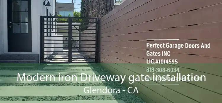 Modern iron Driveway gate installation Glendora - CA