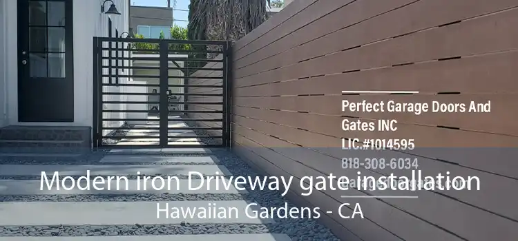 Modern iron Driveway gate installation Hawaiian Gardens - CA