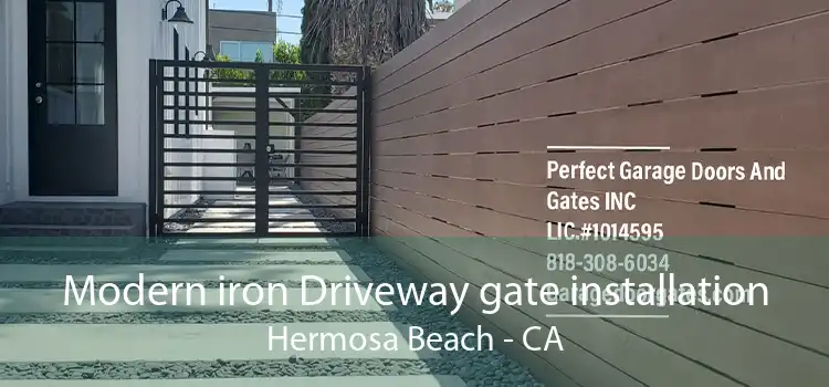 Modern iron Driveway gate installation Hermosa Beach - CA