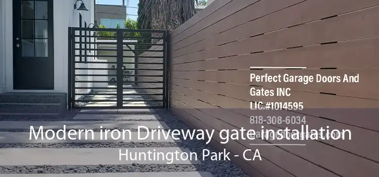 Modern iron Driveway gate installation Huntington Park - CA