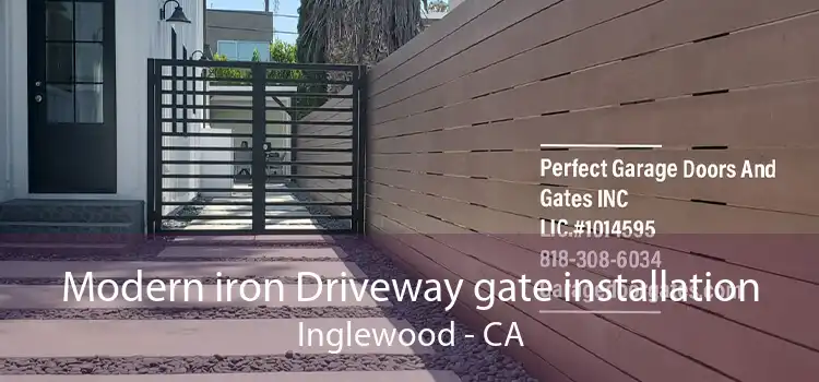 Modern iron Driveway gate installation Inglewood - CA