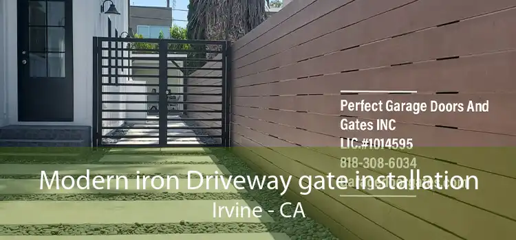 Modern iron Driveway gate installation Irvine - CA