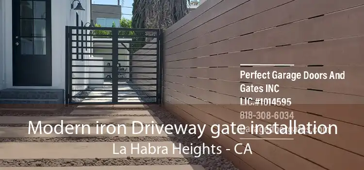 Modern iron Driveway gate installation La Habra Heights - CA