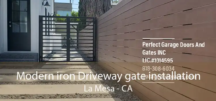 Modern iron Driveway gate installation La Mesa - CA